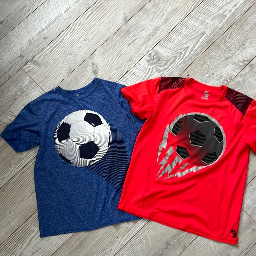 2 soccer shirts size 10/12